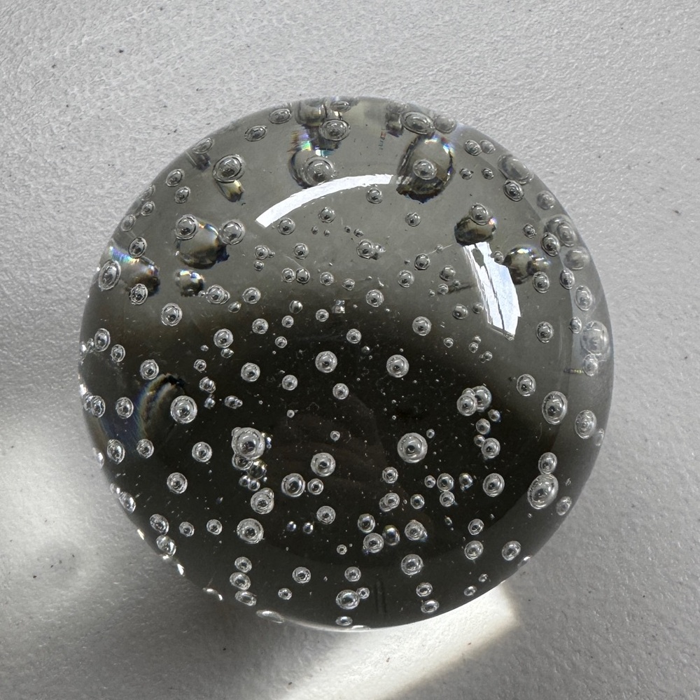 Elegant Clear Bubble Glass Sphere Art Piece